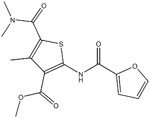 methyl 5-[(dimethylamino)carbonyl]-2-(2-furoylamino)-4-methyl-3-thiophenecarboxylate 结构式