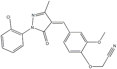 2-(4-{[1-(2-chlorophenyl)-3-methyl-5-oxo-1,5-dihydro-4H-pyrazol-4-ylidene]methyl}-2-methoxyphenoxy)acetonitrile,355001-28-4,结构式