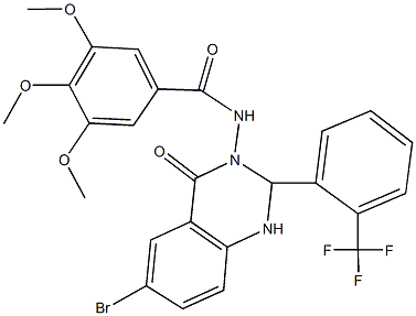 N-(6-bromo-4-oxo-2-[2-(trifluoromethyl)phenyl]-1,4-dihydro-3(2H)-quinazolinyl)-3,4,5-trimethoxybenzamide|