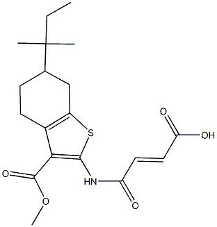 4-{[3-(methoxycarbonyl)-6-tert-pentyl-4,5,6,7-tetrahydro-1-benzothien-2-yl]amino}-4-oxo-2-butenoic acid Structure