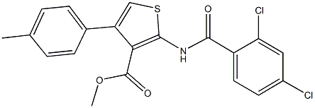 methyl 2-[(2,4-dichlorobenzoyl)amino]-4-(4-methylphenyl)-3-thiophenecarboxylate,355001-71-7,结构式