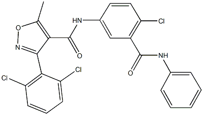 N-[3-(anilinocarbonyl)-4-chlorophenyl]-3-(2,6-dichlorophenyl)-5-methyl-4-isoxazolecarboxamide 结构式