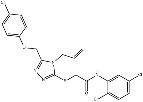 2-({4-allyl-5-[(4-chlorophenoxy)methyl]-4H-1,2,4-triazol-3-yl}sulfanyl)-N-(2,5-dichlorophenyl)acetamide,355002-46-9,结构式