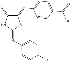 4-({2-[(4-chlorophenyl)imino]-4-oxo-1,3-thiazolidin-5-ylidene}methyl)benzoic acid,355002-92-5,结构式
