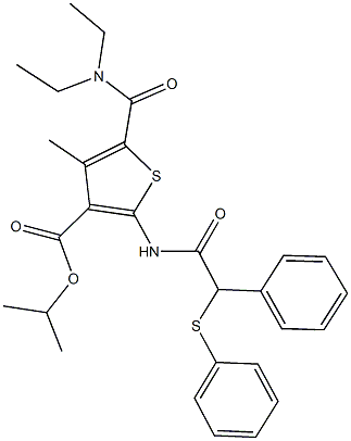 355003-02-0 isopropyl 5-[(diethylamino)carbonyl]-4-methyl-2-{[phenyl(phenylsulfanyl)acetyl]amino}-3-thiophenecarboxylate