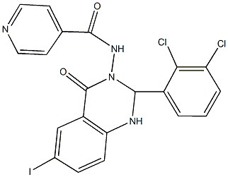 N-(2-(2,3-dichlorophenyl)-6-iodo-4-oxo-1,4-dihydro-3(2H)-quinazolinyl)isonicotinamide Structure