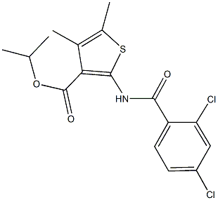 isopropyl 2-[(2,4-dichlorobenzoyl)amino]-4,5-dimethyl-3-thiophenecarboxylate Structure
