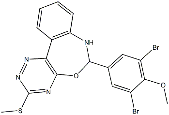 6-(3,5-dibromo-4-methoxyphenyl)-3-(methylsulfanyl)-6,7-dihydro[1,2,4]triazino[5,6-d][3,1]benzoxazepine Struktur