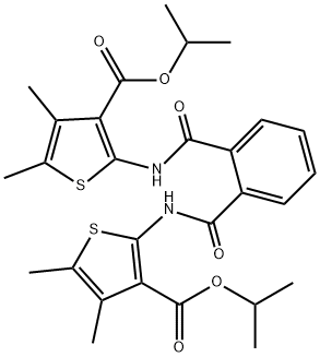 isopropyl 2-{[2-({[3-(isopropoxycarbonyl)-4,5-dimethyl-2-thienyl]amino}carbonyl)benzoyl]amino}-4,5-dimethyl-3-thiophenecarboxylate 化学構造式