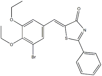 5-(3-bromo-4,5-diethoxybenzylidene)-2-phenyl-1,3-thiazol-4(5H)-one Structure