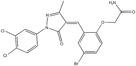 2-(4-bromo-2-{[1-(3,4-dichlorophenyl)-3-methyl-5-oxo-1,5-dihydro-4H-pyrazol-4-ylidene]methyl}phenoxy)acetamide,355003-68-8,结构式