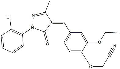 (4-{[1-(2-chlorophenyl)-3-methyl-5-oxo-1,5-dihydro-4H-pyrazol-4-ylidene]methyl}-2-ethoxyphenoxy)acetonitrile,355003-73-5,结构式