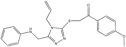 2-{[4-allyl-5-(anilinomethyl)-4H-1,2,4-triazol-3-yl]sulfanyl}-1-(4-methoxyphenyl)ethanone 化学構造式