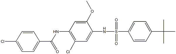 N-(4-{[(4-tert-butylphenyl)sulfonyl]amino}-2-chloro-5-methoxyphenyl)-4-chlorobenzamide Structure