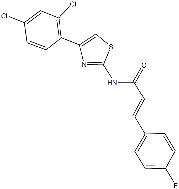 N-[4-(2,4-dichlorophenyl)-1,3-thiazol-2-yl]-3-(4-fluorophenyl)acrylamide 结构式