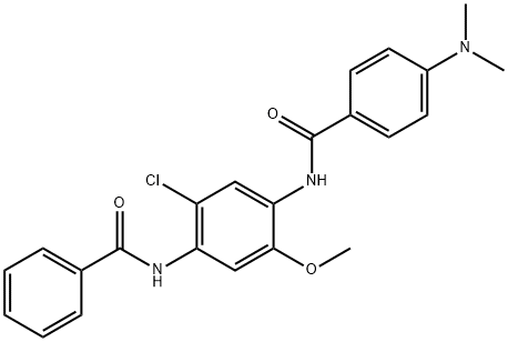N-[4-(benzoylamino)-5-chloro-2-methoxyphenyl]-4-(dimethylamino)benzamide Struktur