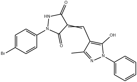 1-(4-bromophenyl)-4-[(5-hydroxy-3-methyl-1-phenyl-1H-pyrazol-4-yl)methylene]-3,5-pyrazolidinedione,355135-79-4,结构式