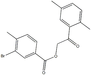 2-(2,5-dimethylphenyl)-2-oxoethyl 3-bromo-4-methylbenzoate Struktur