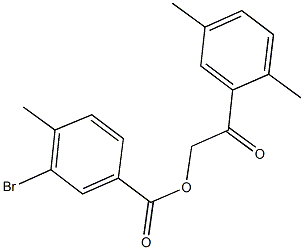 2-(2,5-dimethylphenyl)-2-oxoethyl 3-bromo-4-methylbenzoate 结构式