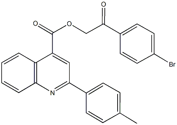 2-(4-bromophenyl)-2-oxoethyl 2-(4-methylphenyl)-4-quinolinecarboxylate Structure