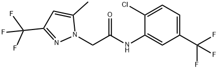 N-[2-chloro-5-(trifluoromethyl)phenyl]-2-[5-methyl-3-(trifluoromethyl)-1H-pyrazol-1-yl]acetamide 化学構造式