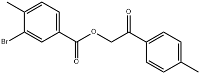 2-(4-methylphenyl)-2-oxoethyl 3-bromo-4-methylbenzoate Struktur