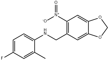 4-fluoro-2-methyl-N-[(6-nitro-1,3-benzodioxol-5-yl)methyl]aniline|