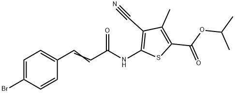 isopropyl 5-{[3-(4-bromophenyl)acryloyl]amino}-4-cyano-3-methyl-2-thiophenecarboxylate Struktur