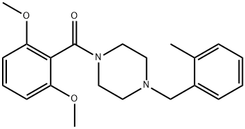 1-{[2,6-bis(methyloxy)phenyl]carbonyl}-4-[(2-methylphenyl)methyl]piperazine 化学構造式