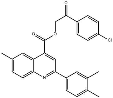 355394-39-7 2-(4-chlorophenyl)-2-oxoethyl 2-(3,4-dimethylphenyl)-6-methyl-4-quinolinecarboxylate