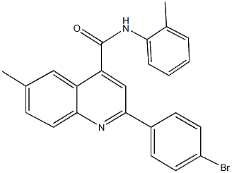 2-(4-bromophenyl)-6-methyl-N-(2-methylphenyl)-4-quinolinecarboxamide 化学構造式