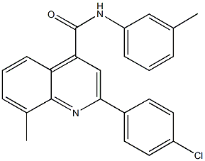 2-(4-chlorophenyl)-8-methyl-N-(3-methylphenyl)-4-quinolinecarboxamide 结构式