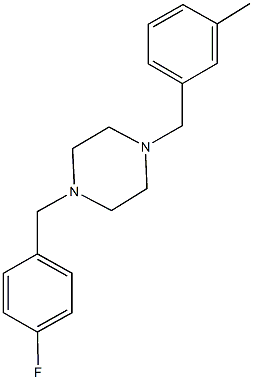 1-(4-fluorobenzyl)-4-(3-methylbenzyl)piperazine Struktur
