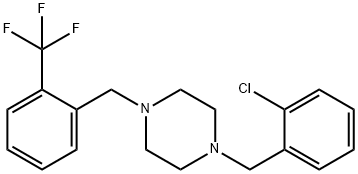 1-(2-chlorobenzyl)-4-[2-(trifluoromethyl)benzyl]piperazine Structure