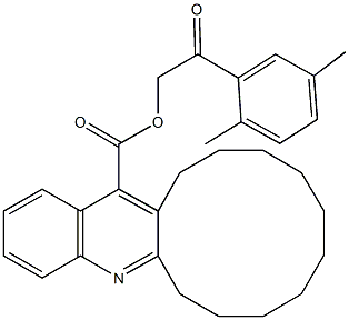 2-(2,5-dimethylphenyl)-2-oxoethyl 6,7,8,9,10,11,12,13,14,15-decahydrocyclododeca[b]quinoline-16-carboxylate 化学構造式