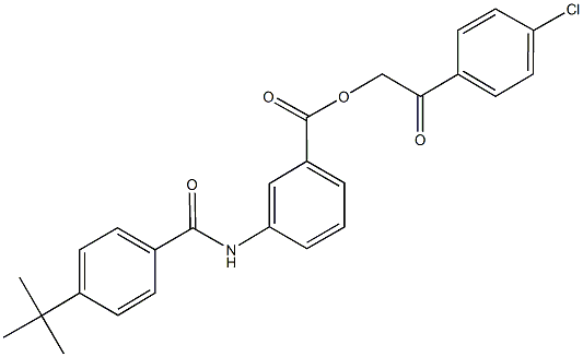 2-(4-chlorophenyl)-2-oxoethyl 3-[(4-tert-butylbenzoyl)amino]benzoate 化学構造式