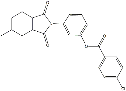 3-(5-methyl-1,3-dioxooctahydro-2H-isoindol-2-yl)phenyl 4-chlorobenzoate Structure