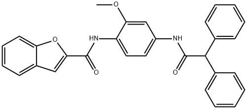 N-{4-[(diphenylacetyl)amino]-2-methoxyphenyl}-1-benzofuran-2-carboxamide Structure