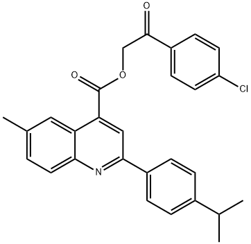 2-(4-chlorophenyl)-2-oxoethyl 2-(4-isopropylphenyl)-6-methyl-4-quinolinecarboxylate Structure