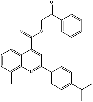 2-oxo-2-phenylethyl 2-(4-isopropylphenyl)-8-methyl-4-quinolinecarboxylate Struktur