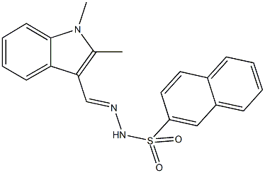 N'-[(1,2-dimethyl-1H-indol-3-yl)methylene]-2-naphthalenesulfonohydrazide 结构式