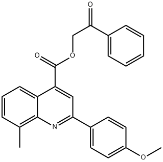 2-oxo-2-phenylethyl 2-(4-methoxyphenyl)-8-methyl-4-quinolinecarboxylate Struktur