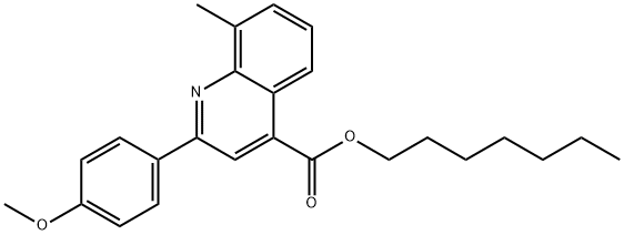 heptyl 2-(4-methoxyphenyl)-8-methyl-4-quinolinecarboxylate 化学構造式