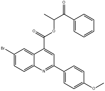 1-methyl-2-oxo-2-phenylethyl 6-bromo-2-(4-methoxyphenyl)-4-quinolinecarboxylate,355421-55-5,结构式