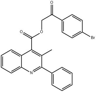 2-(4-bromophenyl)-2-oxoethyl 3-methyl-2-phenyl-4-quinolinecarboxylate 结构式