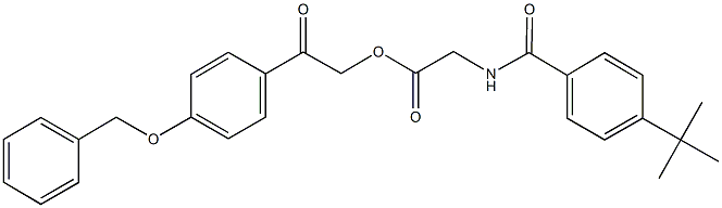 2-[4-(benzyloxy)phenyl]-2-oxoethyl [(4-tert-butylbenzoyl)amino]acetate Struktur