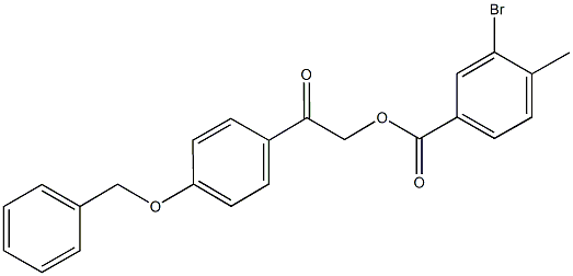 2-[4-(benzyloxy)phenyl]-2-oxoethyl 3-bromo-4-methylbenzoate Struktur