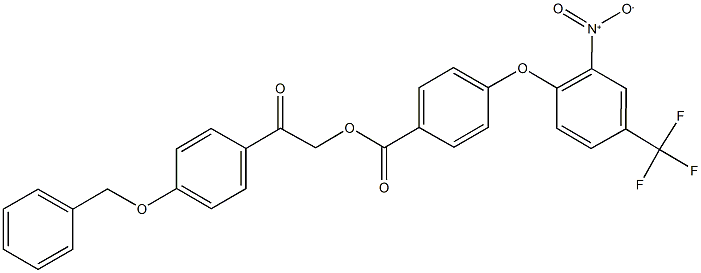 2-[4-(benzyloxy)phenyl]-2-oxoethyl 4-[2-nitro-4-(trifluoromethyl)phenoxy]benzoate 化学構造式