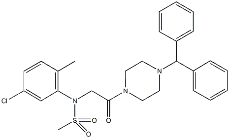 355427-57-5 N-[2-(4-benzhydrylpiperazin-1-yl)-2-oxoethyl]-N-(5-chloro-2-methylphenyl)methanesulfonamide