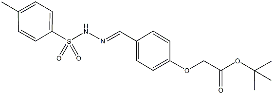 tert-butyl (4-{2-[(4-methylphenyl)sulfonyl]carbohydrazonoyl}phenoxy)acetate Struktur